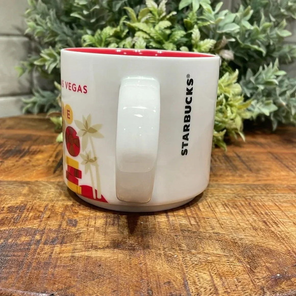 STARBUCKS You Are Here Collection Las Vegas 14oz Coffee Tea Cup Mug Red White - Picture 2 of 8